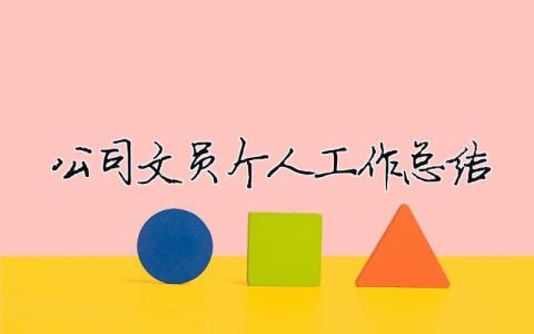 公司文员个人工作总结（精选合集10篇）