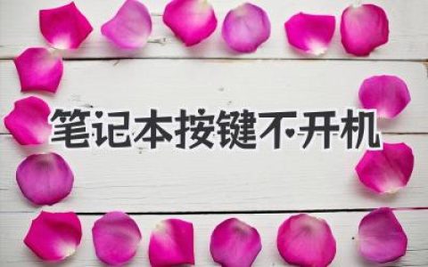笔记本按键不开机：我的自救指南