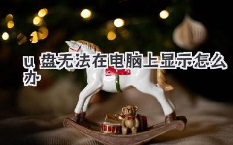 u盘无法在电脑上显示怎么办