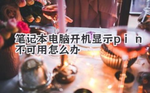笔记本电脑开机显示pin不可用怎么办