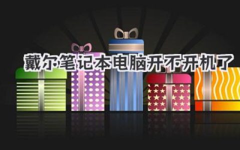 戴尔笔记本电脑开不开机了，这可咋整？