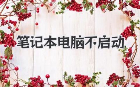 笔记本电脑不启动？别慌！自救指南来啦！