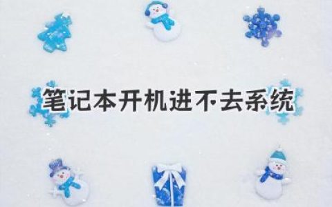 笔记本开机进不去系统，救命啊！