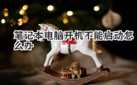 笔记本电脑开机不能启动怎么办？别慌！这里有救急指南！